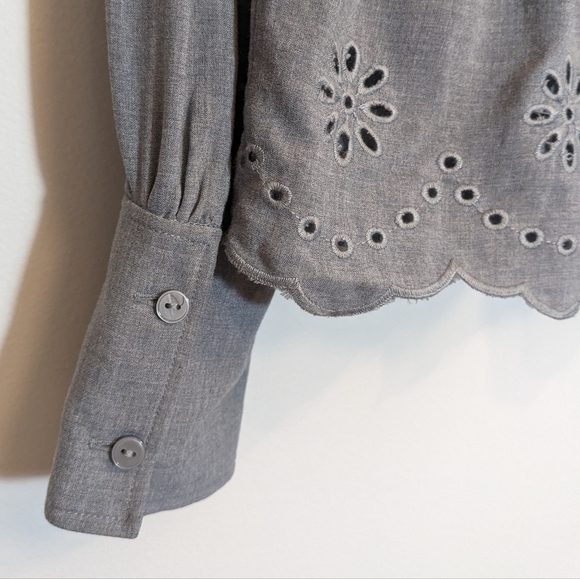 & Other Stories Tiered Broderie Blouse Shirt, Size 10 (EUR 40), Like New - Picture 7 of 9